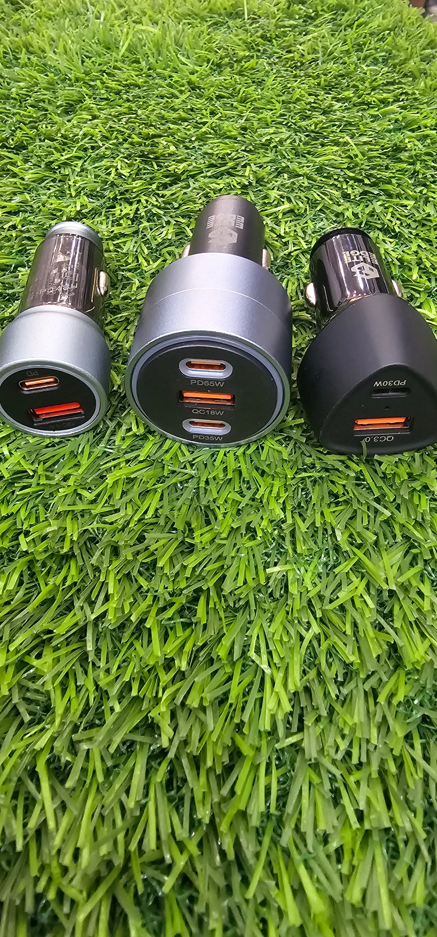 Elite Edge 3-port car charger | 65w Type C PD , 35w Type c PD and a 18w Type A QC output ports | supreme build quality | superfast charging on the go for most of devices | must carry accessory for car