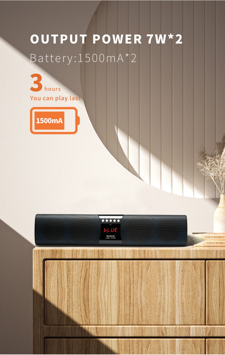 WSTER Ws-1822 Bluetooth Portable speaker | Sleek design | long battery life | amazing speaker with Mic |