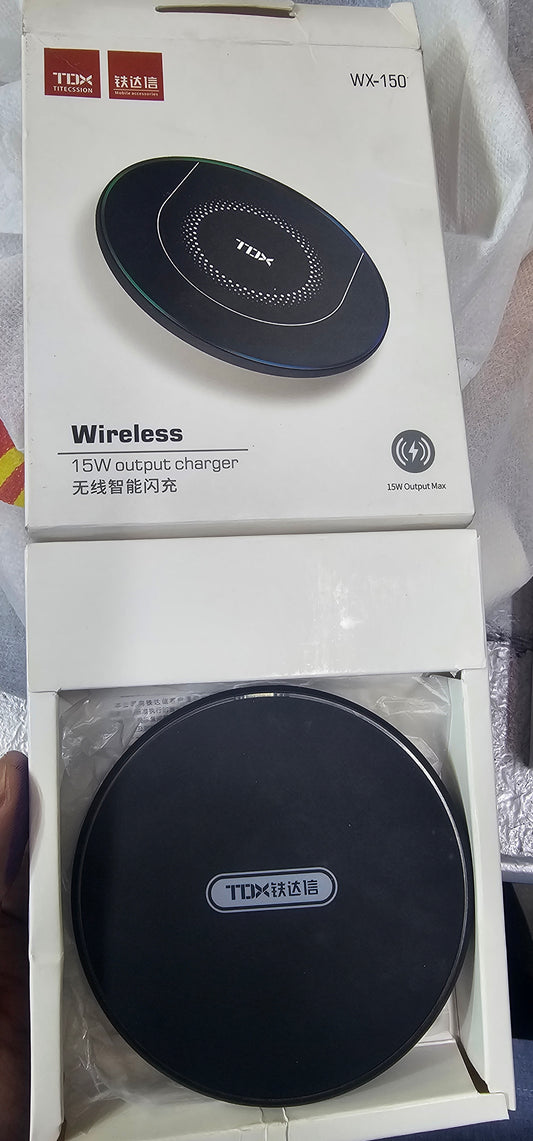 TDX 15W WIRELESS CHARGER | SUPPORTS ANDROID AND IPHONE | UPTO 15W OUTPUT | DURABLE AND LONG LASTING | ADJUSTABLE POWER OUTPUT |