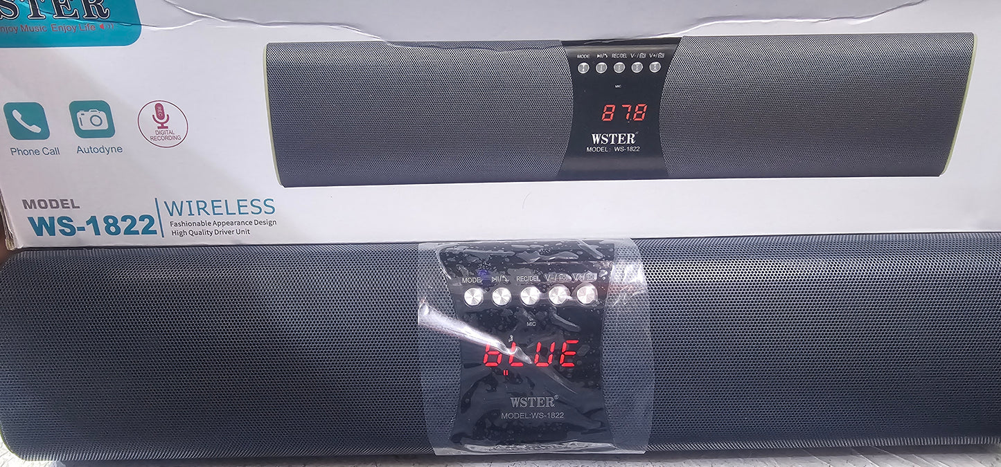 WSTER Ws-1822 Bluetooth Portable speaker | Sleek design | long battery life | amazing speaker with Mic |