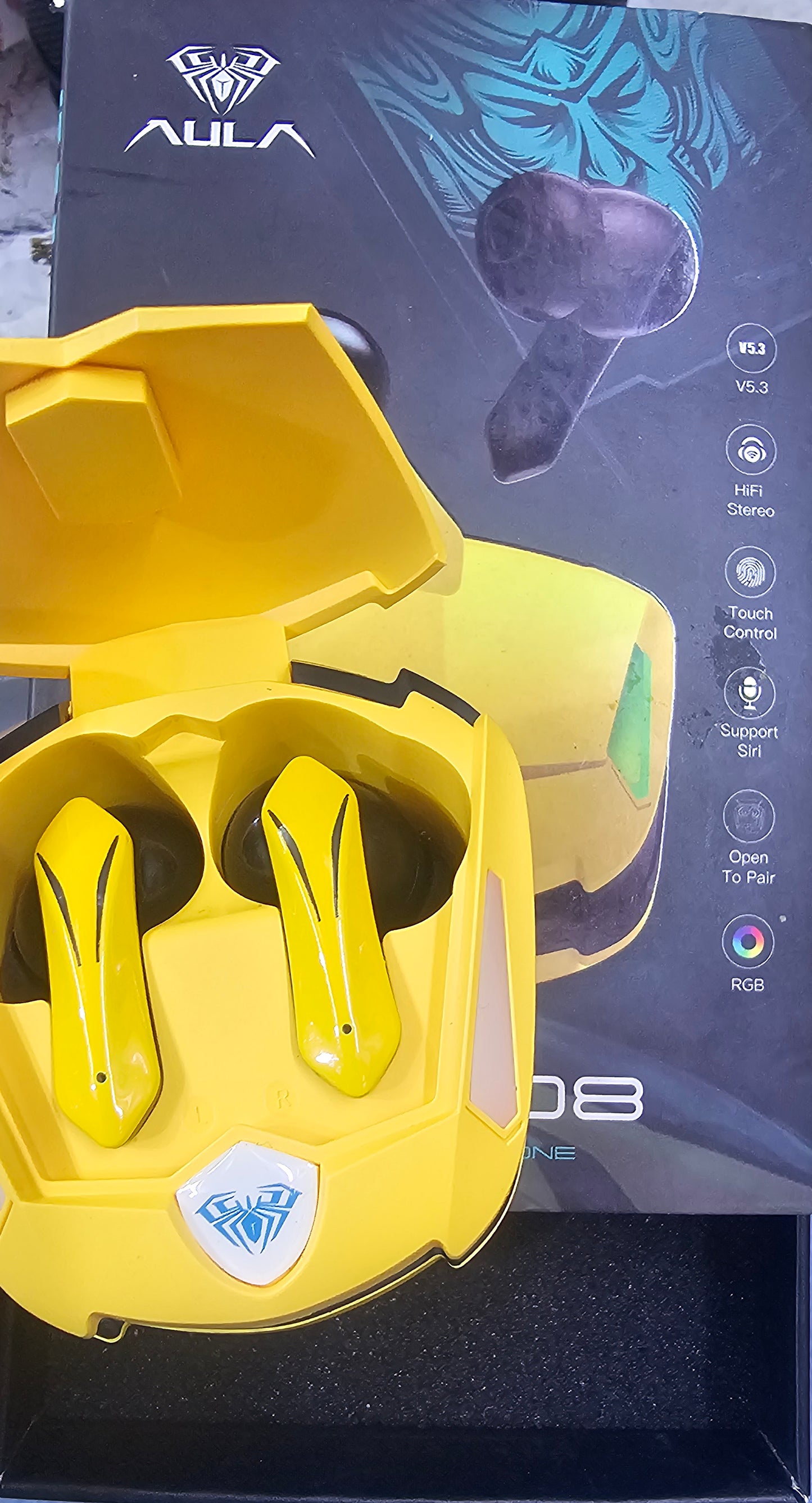 AULA Gaming earbuds | TWS F-108 Specifically made for gaming | Amazing headset with RGB with exceptional design language | Made for gaming | Long battery life with economical pricing