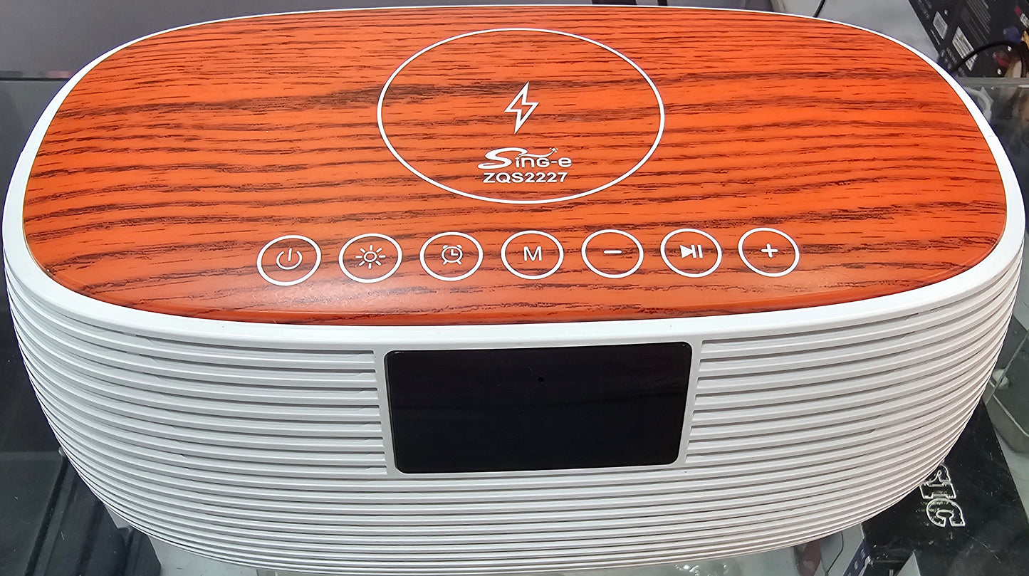 SING-e Wireless bluetooth speaker with Wireless cahrger | A portable compact speaker with wireless charger built on top | looks beautiful and can be used as multitasker | attractive design | Fast charging support