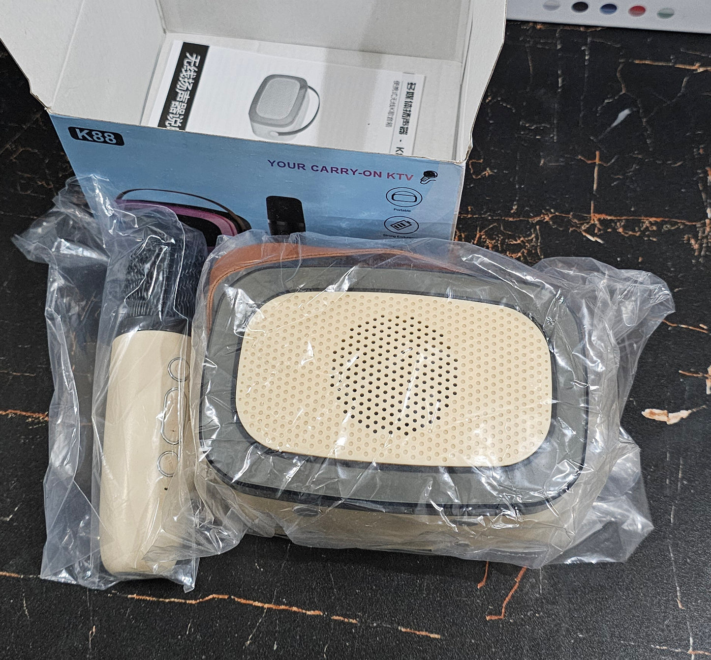 K88 Portable Karaoke Speaker with LED Lights, Wireless Microphone, 40W Output, 8-Hour Battery Life, Bluetooth 5.0