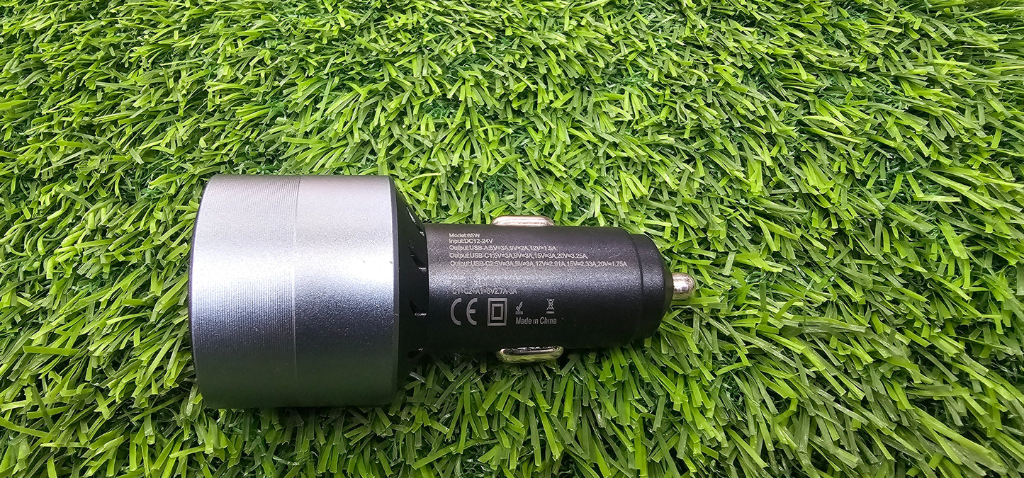 Elite Edge 3-port car charger | 65w Type C PD , 35w Type c PD and a 18w Type A QC output ports | supreme build quality | superfast charging on the go for most of devices | must carry accessory for car