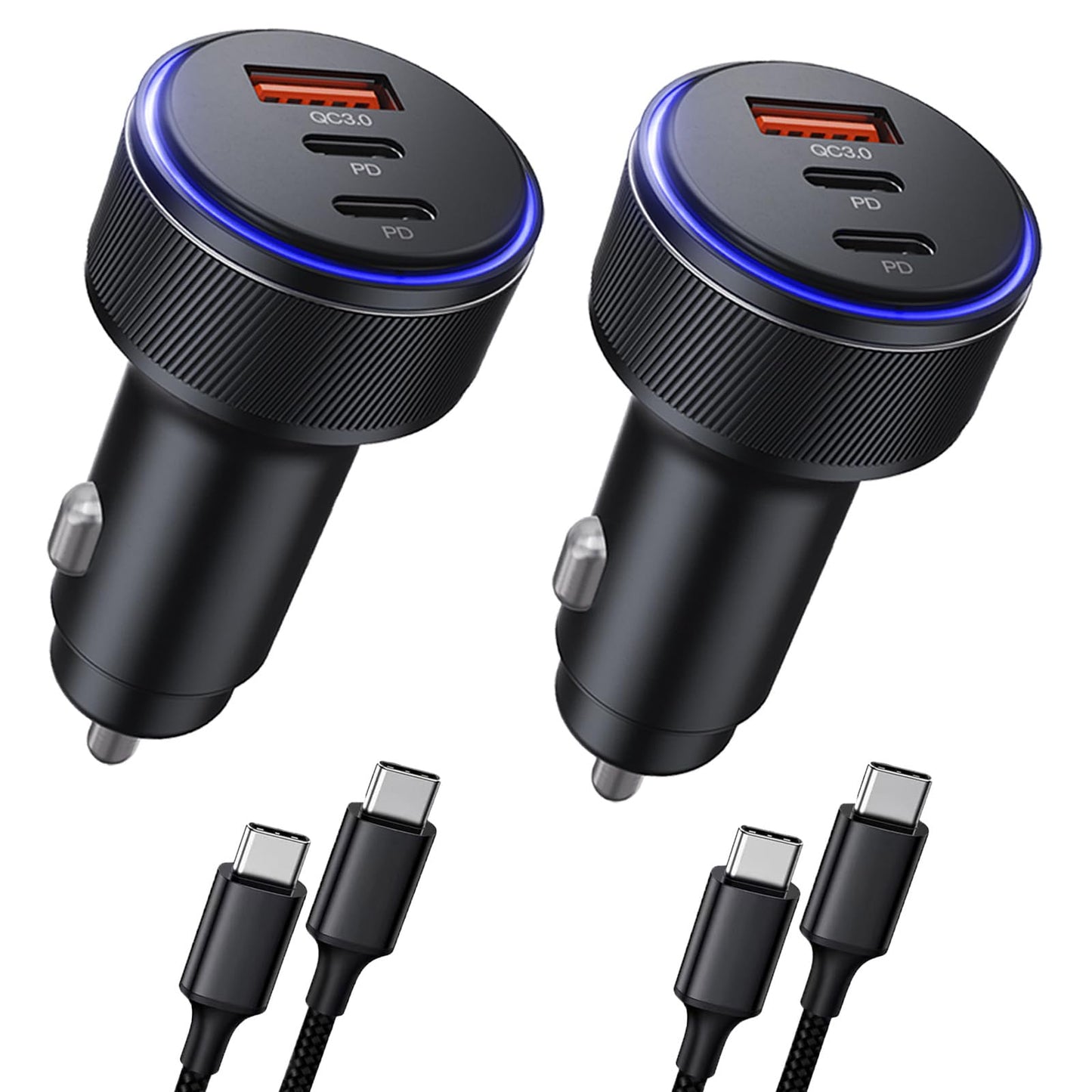 Elite Edge 3-port car charger | 65w Type C PD , 35w Type c PD and a 18w Type A QC output ports | supreme build quality | superfast charging on the go for most of devices | must carry accessory for car