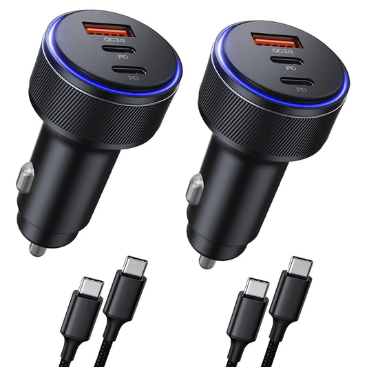Elite Edge 3-port car charger | 65w Type C PD , 35w Type c PD and a 18w Type A QC output ports | supreme build quality | superfast charging on the go for most of devices | must carry accessory for car