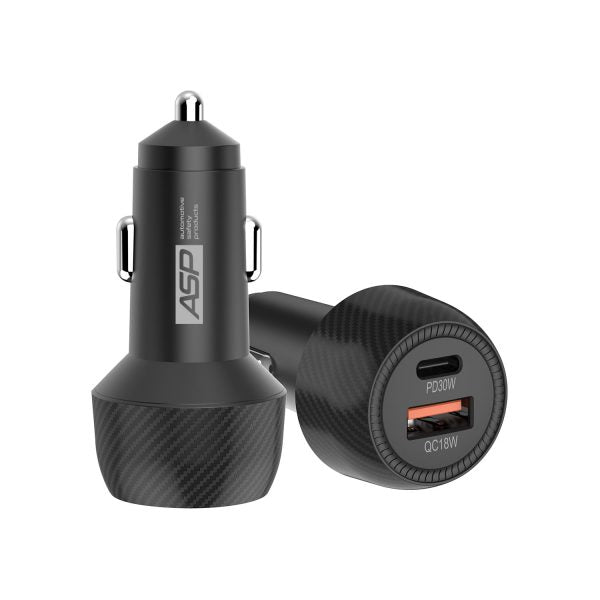 Elite Edge Car charger | 2-port premium | QC 3.0 Type A,  PD 30w Type C port | Supreme build quality and power delivery | high quality product to have