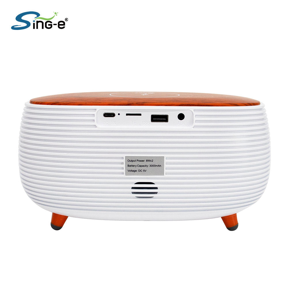 SING-e Wireless bluetooth speaker with Wireless cahrger | A portable compact speaker with wireless charger built on top | looks beautiful and can be used as multitasker | attractive design | Fast charging support