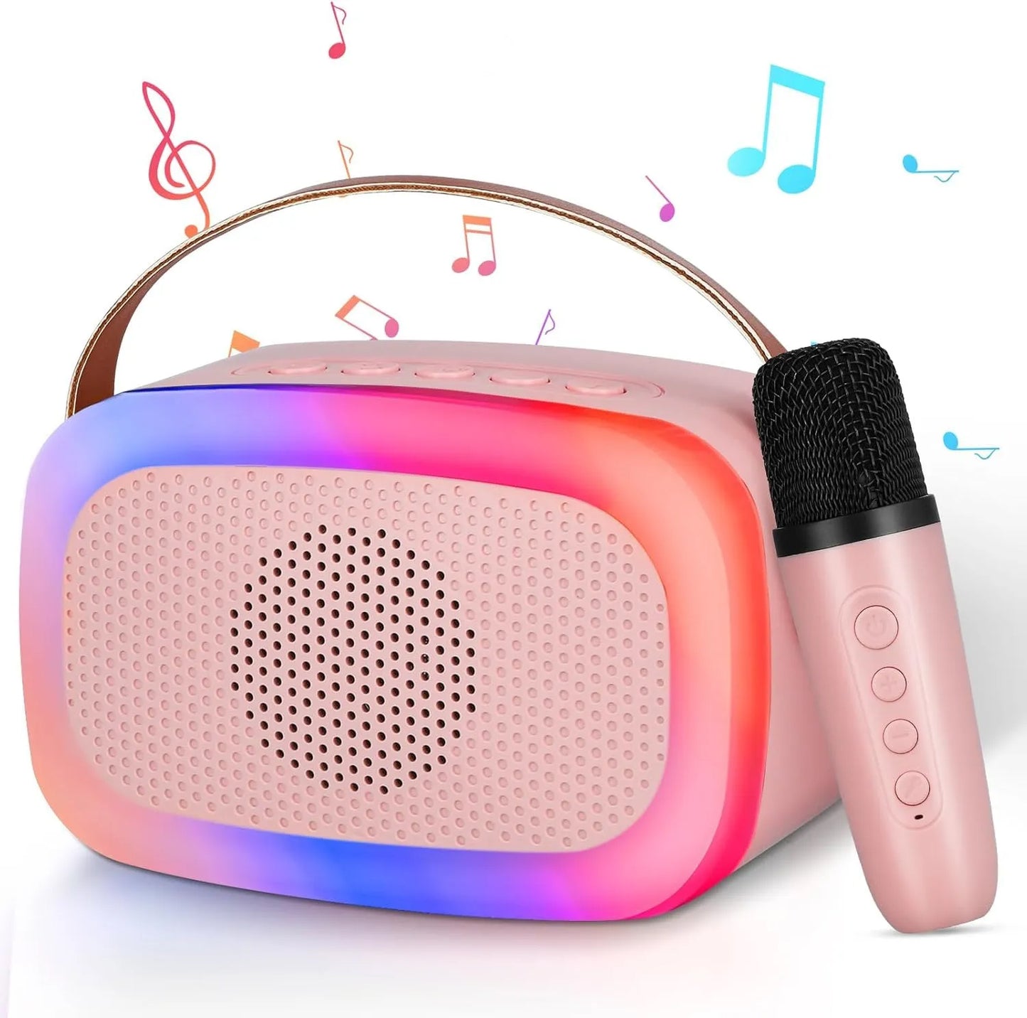 K88 Portable Karaoke Speaker with LED Lights, Wireless Microphone, 40W Output, 8-Hour Battery Life, Bluetooth 5.0