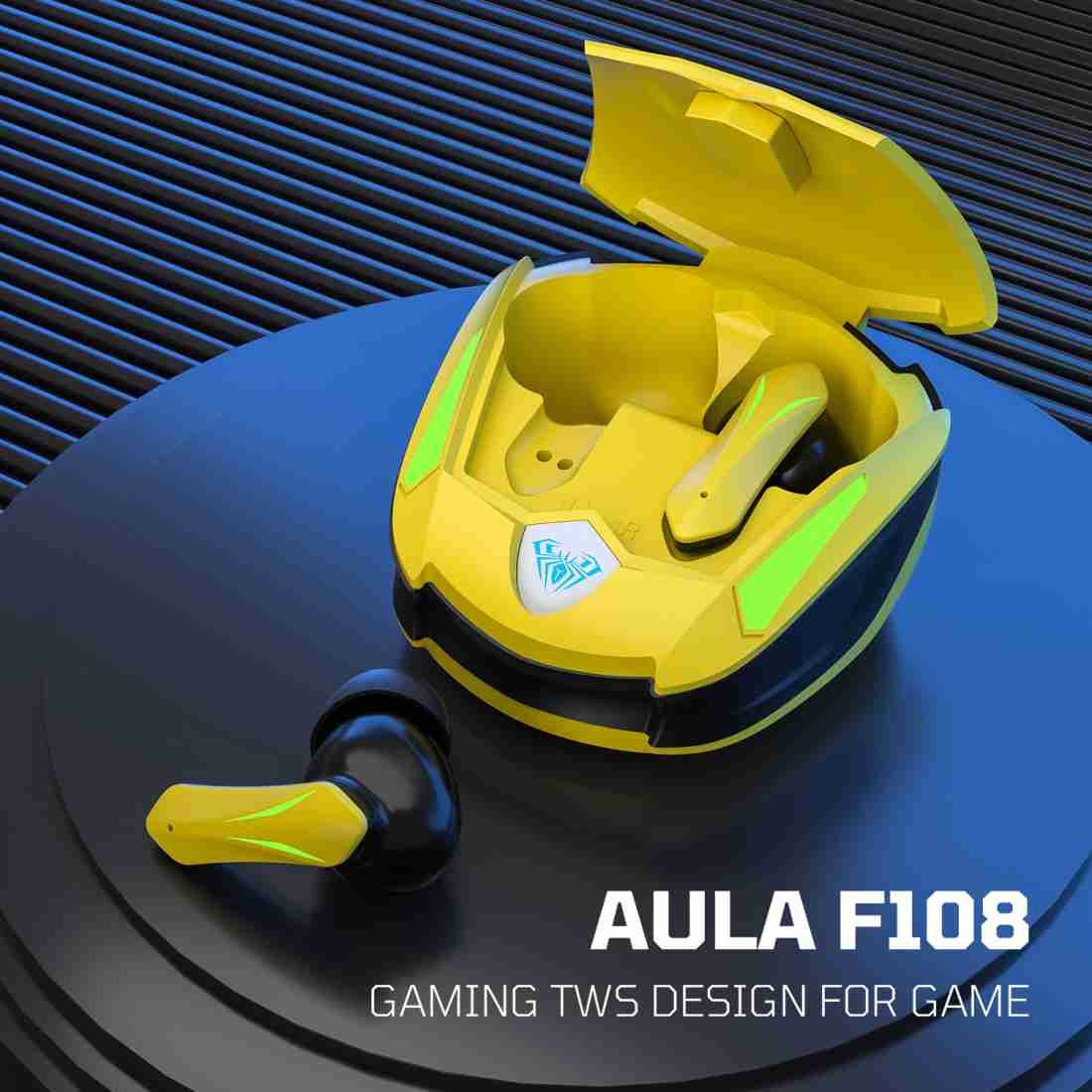 AULA Gaming earbuds | TWS F-108 Specifically made for gaming | Amazing headset with RGB with exceptional design language | Made for gaming | Long battery life with economical pricing