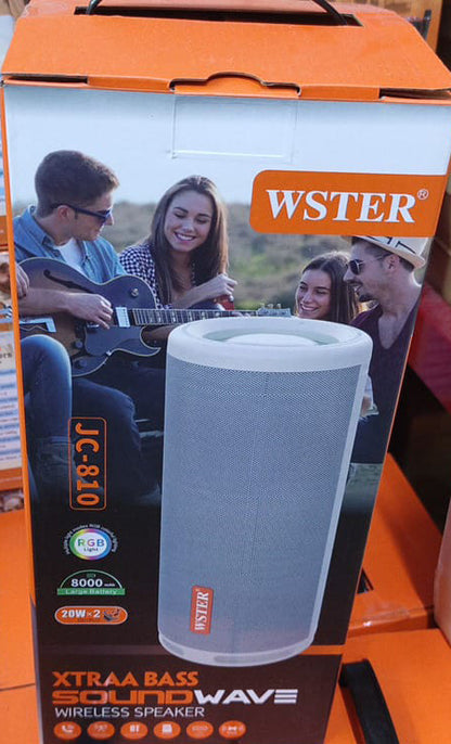 WSTER JC-810 Bluetooth wireless portable speakers | XTRA bass soundwave speakers | 20w *2 modules | RGB Lighting | Bluetooth | 8000MaH battery for longer operational usage