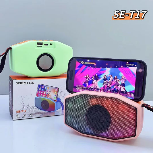 XERTMT SE-T17 Portable Wireless Mini Speakers Sound Activated Louder with FM Radio and Support TF/USB Functions Loud Blue Tooth Speaker