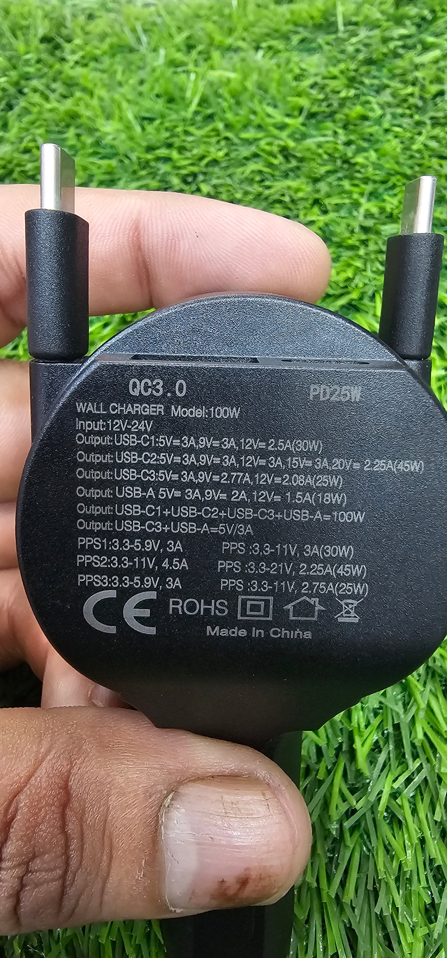 Elite edge Most Premium 4-port car charger | Alpha of car chargers | 2 retractable type c cables with about 4ft length | 2 ports , 1 type C, 1 type A | 100W output | one of kind charger to have in the car