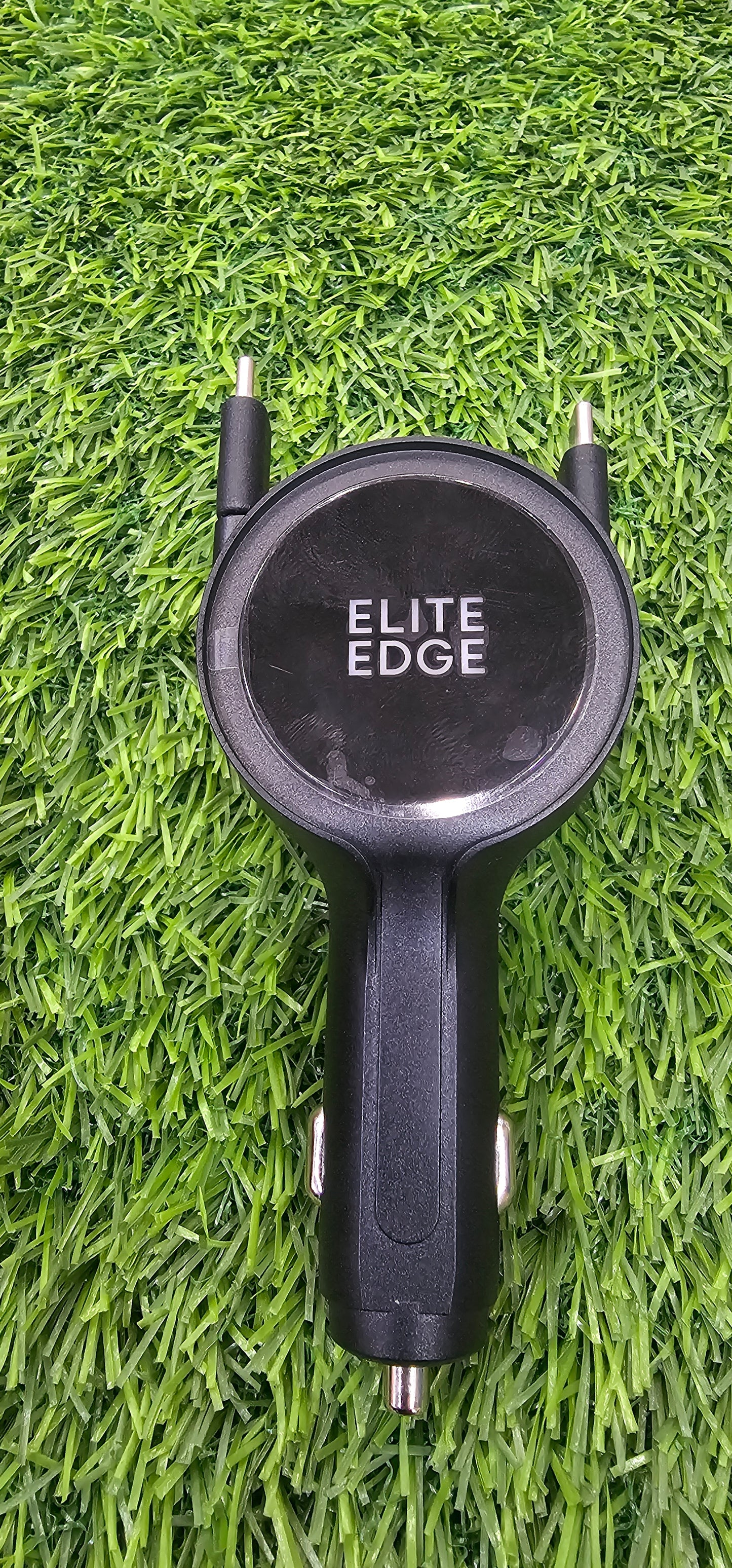 Elite edge Most Premium 4-port car charger | Alpha of car chargers | 2 retractable type c cables with about 4ft length | 2 ports , 1 type C, 1 type A | 100W output | one of kind charger to have in the car