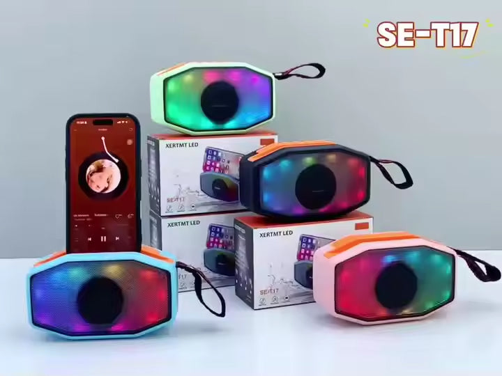 XERTMT SE-T17 Portable Wireless Mini Speakers Sound Activated Louder with FM Radio and Support TF/USB Functions Loud Blue Tooth Speaker